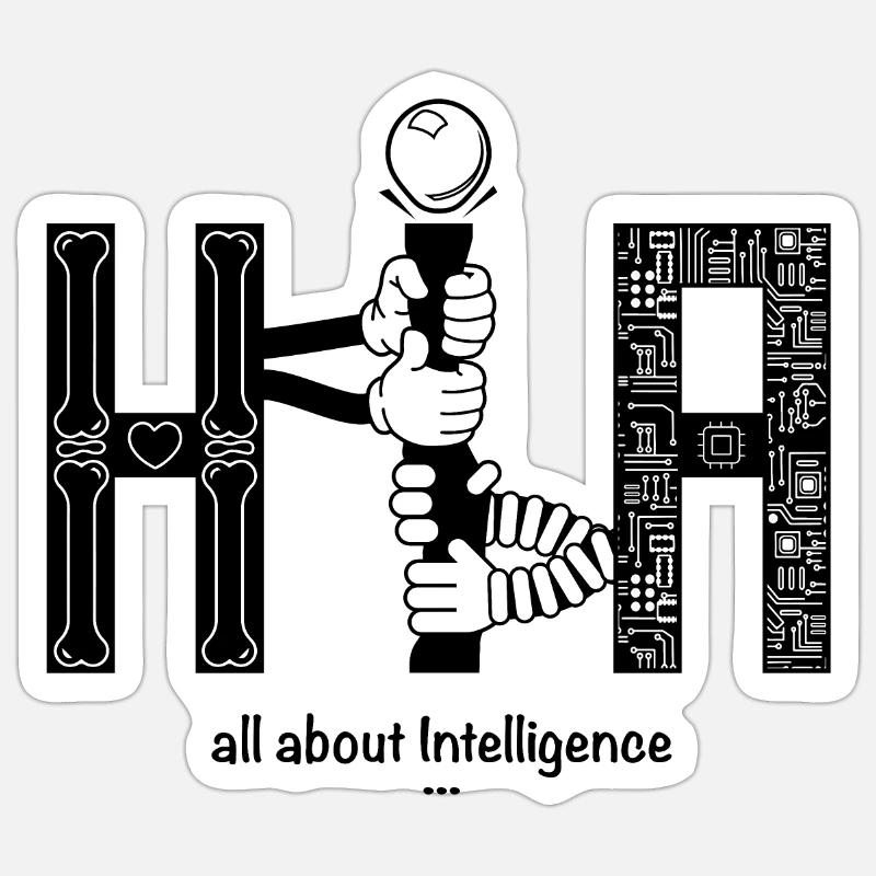 Human vs Artificial Intelligence AI Sticker size S (10 x 10 cm)