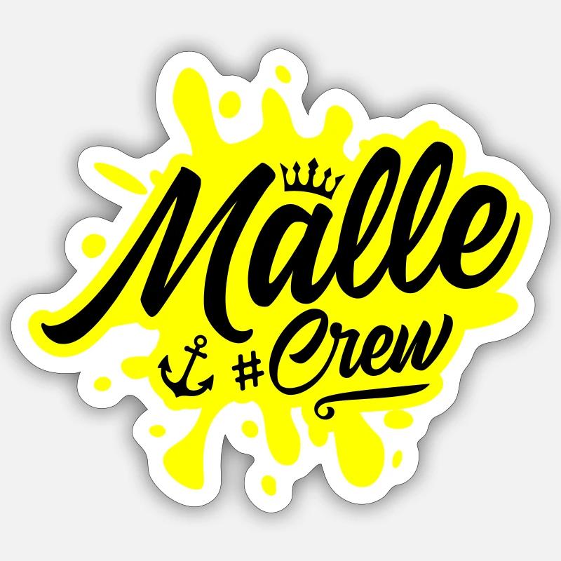 Malle Crew - Sticker Größe S (10 x 10 cm) - Mattweiß