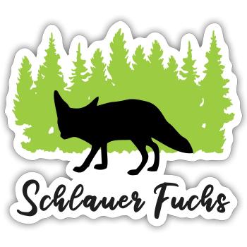 "Schlauer Fuchs: Clevere Listigkeit" - Sticker Größe S (10 x 10 cm) - Mattweiß - Vorne