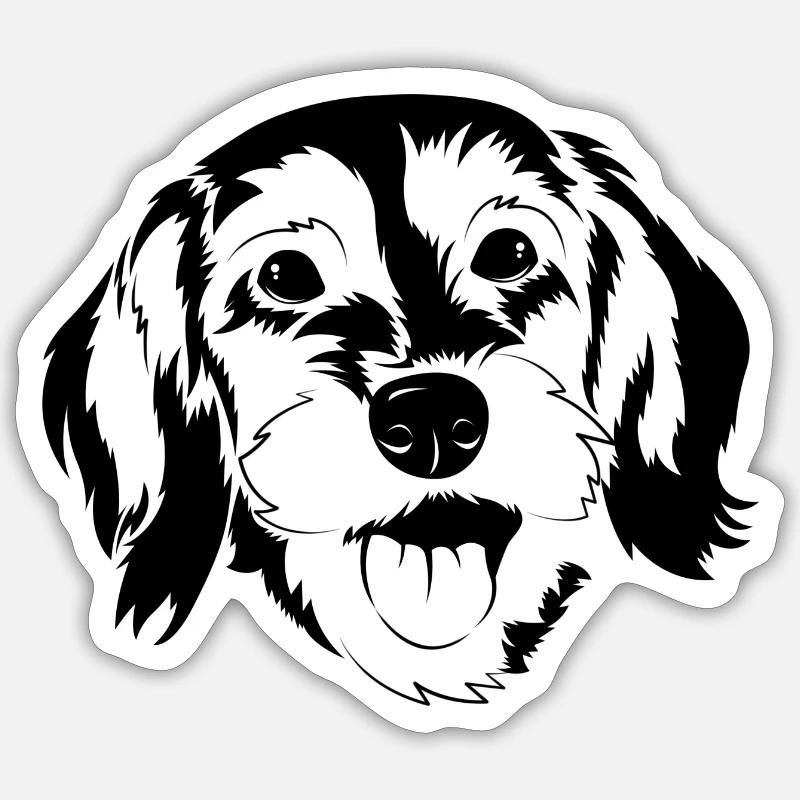 Dachshund face Sticker size S (10 x 10 cm)
