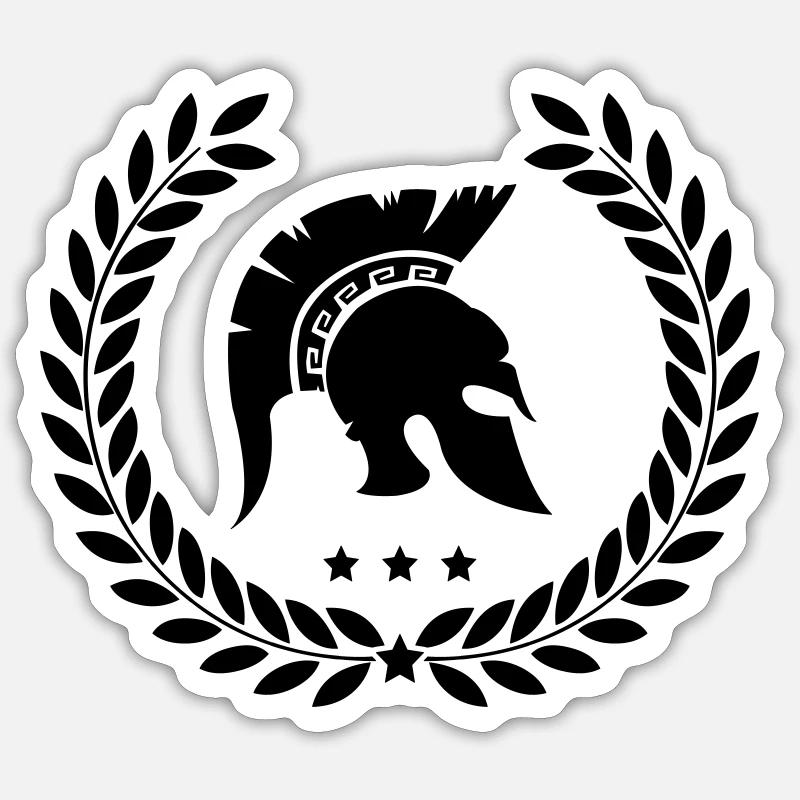 spartaner - Sticker Größe S (10 x 10 cm) - Mattweiß
