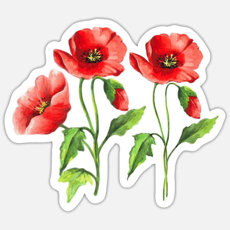 Blumen - Sticker Größe S (10 x 10 cm) - Mattweiß