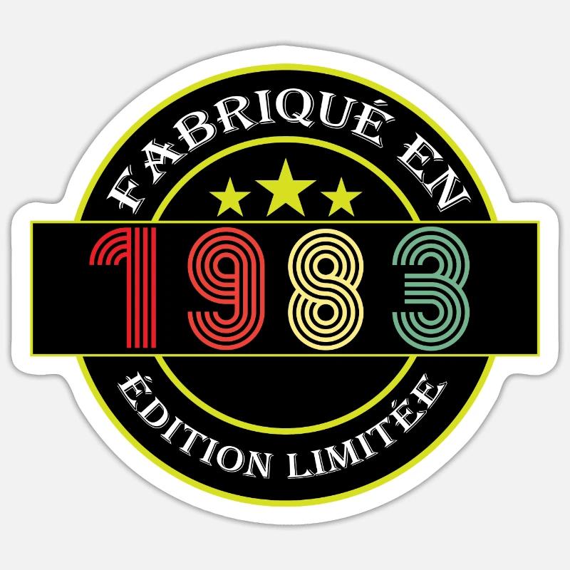 Fabriqué en 1983 Edition limitée - Sticker taille S (10 x 10 cm) - blanc mat