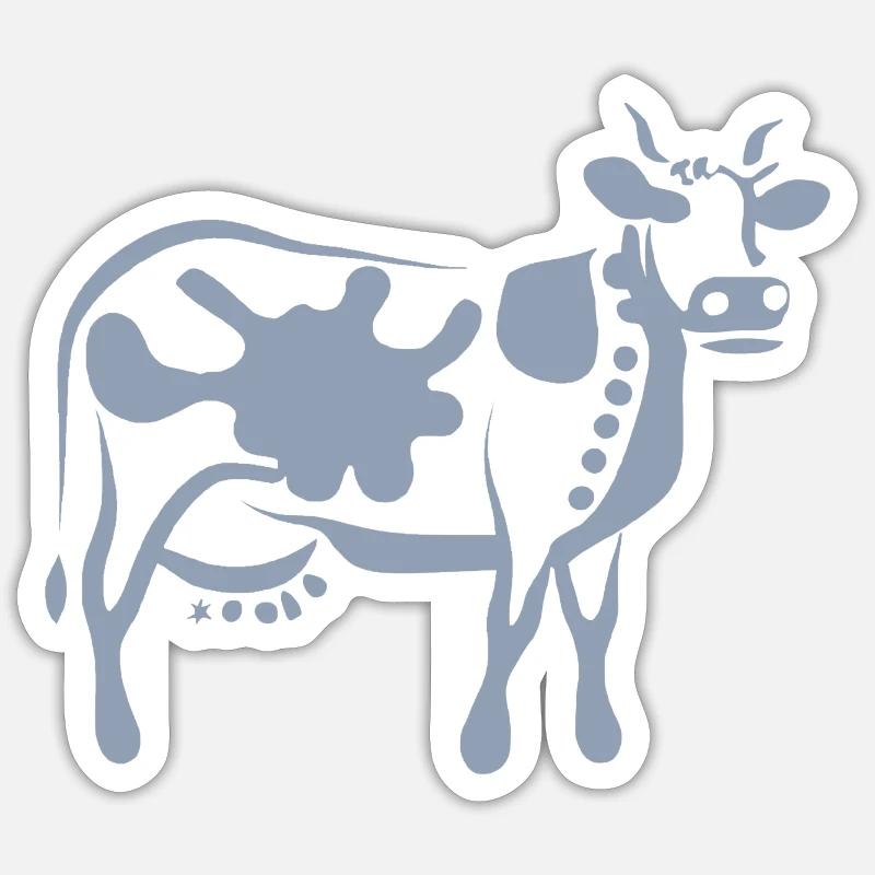 Cow Art Abstract - Sticker size S (10 x 10 cm) - white matte