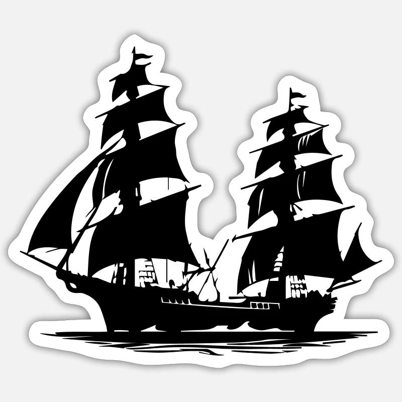 Segelschiff Pirat Sticker Größe S (10 x 10 cm)