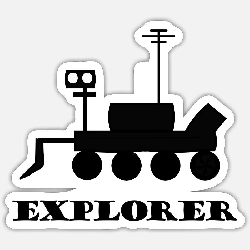 Mission spatiale Mars - Sticker taille S (10 x 10 cm) - blanc mat