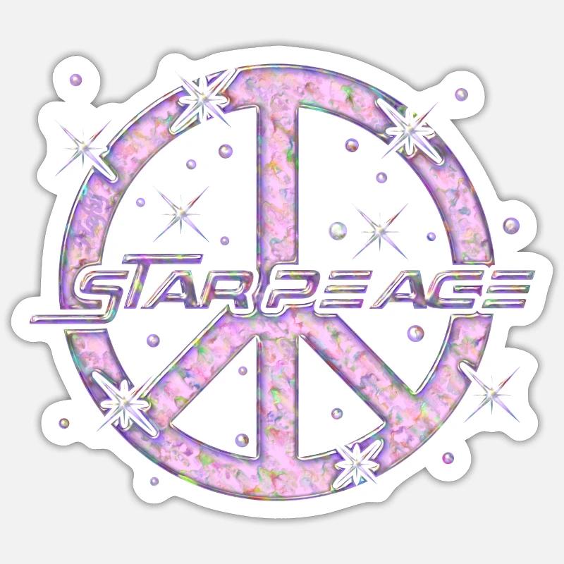 Paix dans L'espace - Sticker taille S (10 x 10 cm) - blanc mat