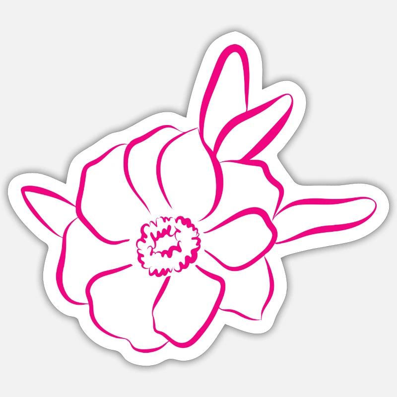 Flower Blume Pflanze - Sticker Größe S (10 x 10 cm) - Mattweiß