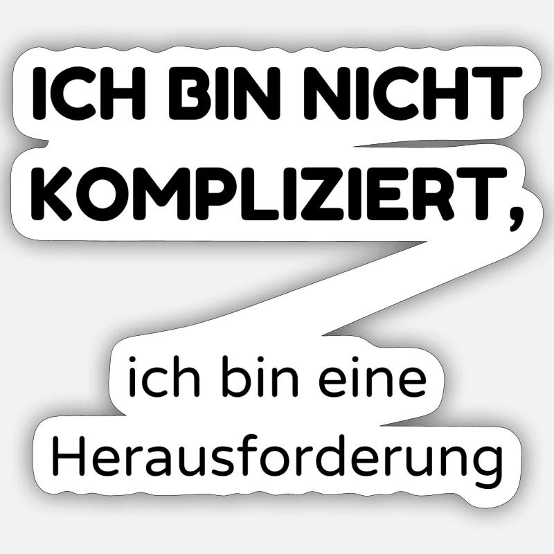 kompliziert - Sticker Größe S (10 x 10 cm) - Mattweiß