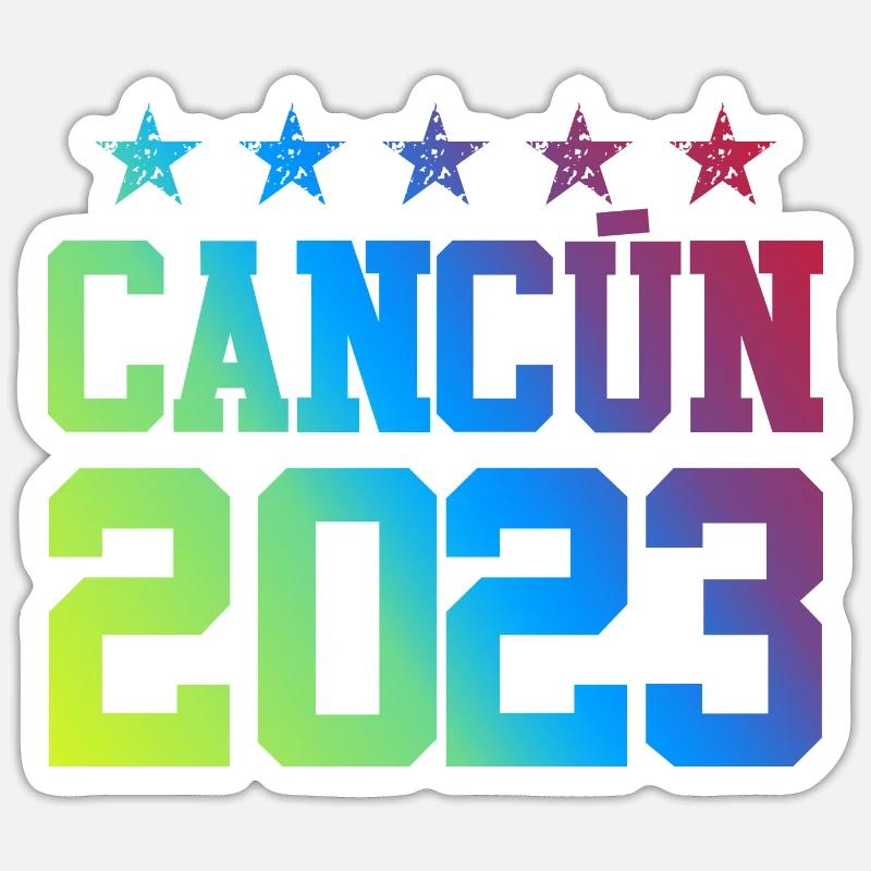 Cancun 2023 - Sticker taille S (10 x 10 cm) - blanc mat