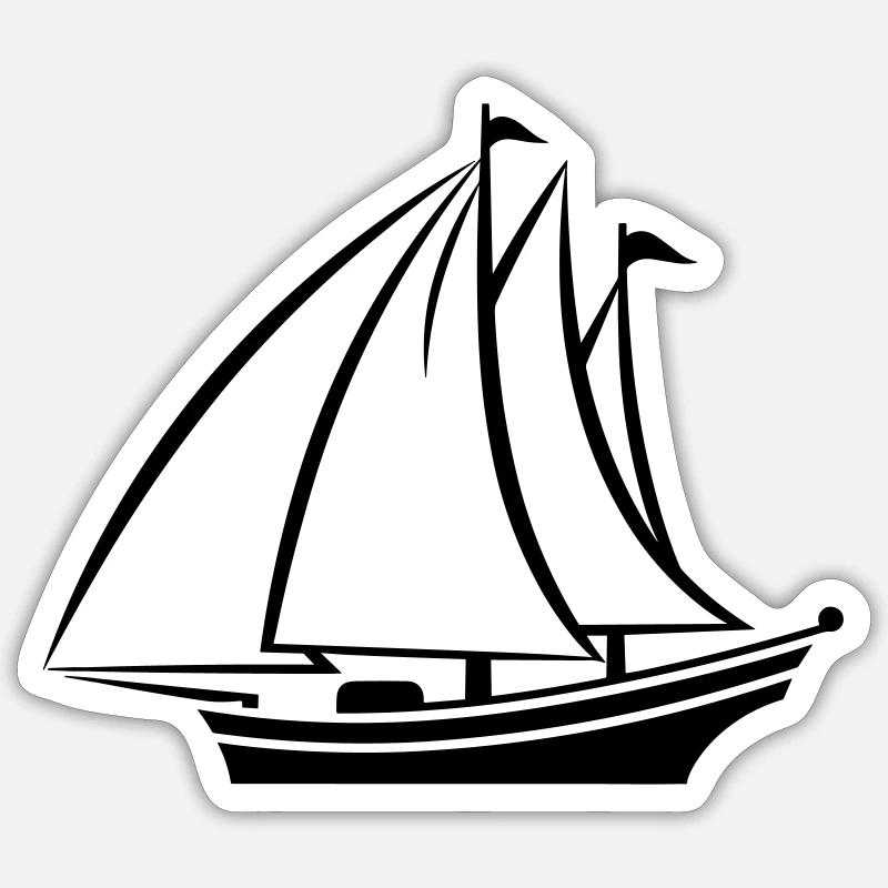 Segelschiff - Sticker Größe S (10 x 10 cm) - Mattweiß