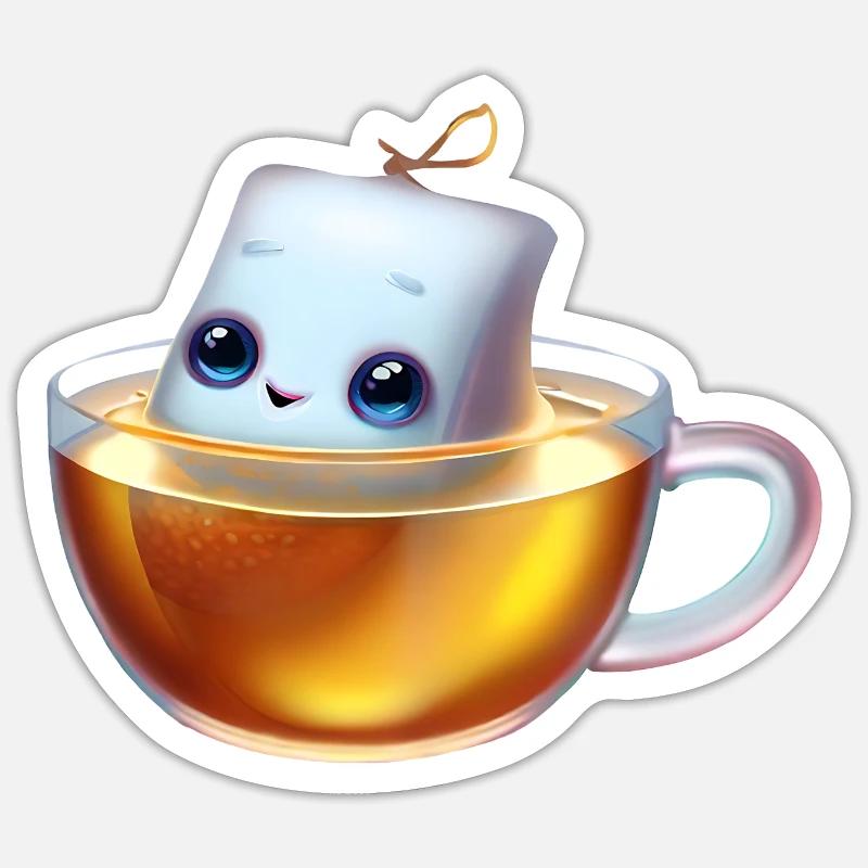 Genießerischer Teebeutel - Sticker Größe S (10 x 10 cm) - Mattweiß
