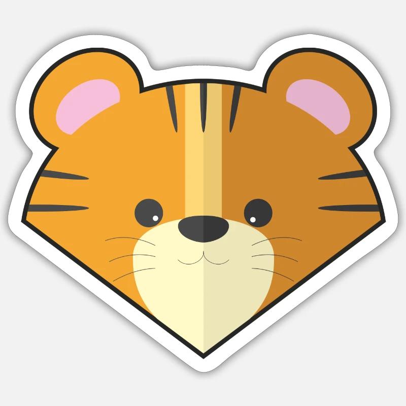 Niedlicher einfacher Tiger Sticker Größe S (10 x 10 cm)