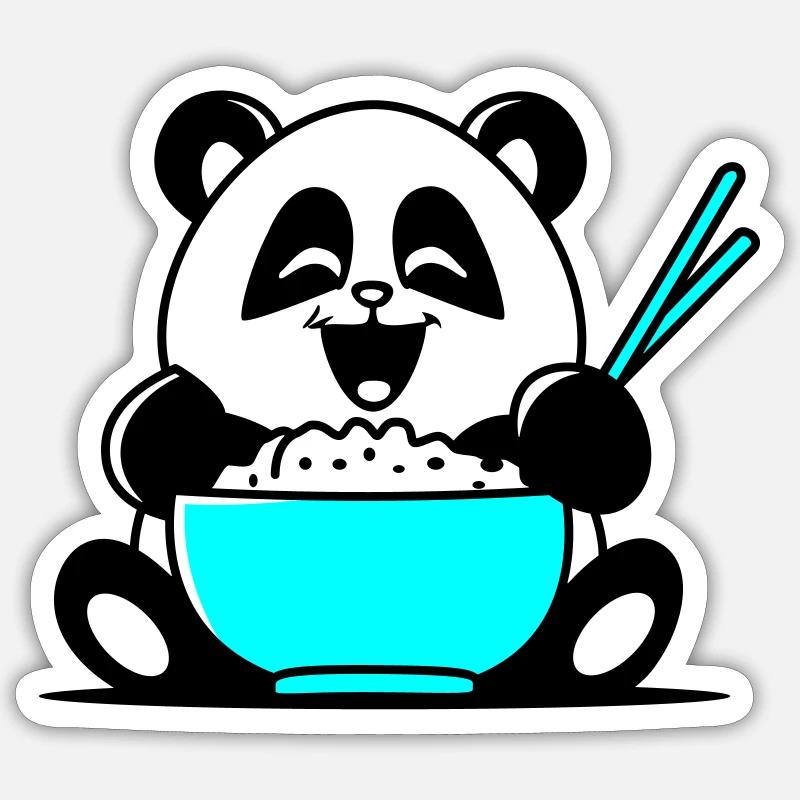 Panda - Sticker Größe S (10 x 10 cm) - Mattweiß