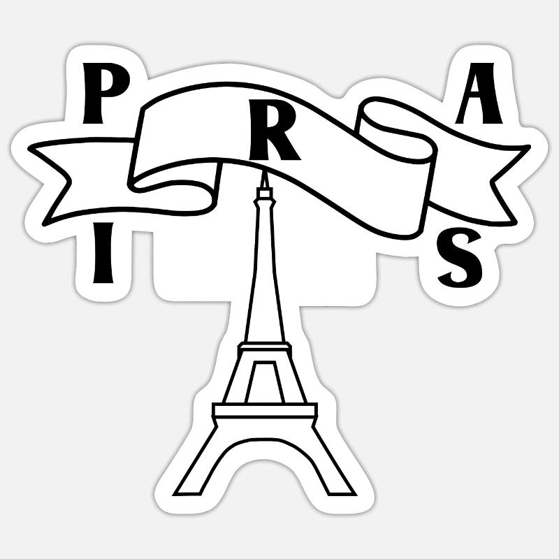 PARIS - Sticker taille S (10 x 10 cm) - blanc mat