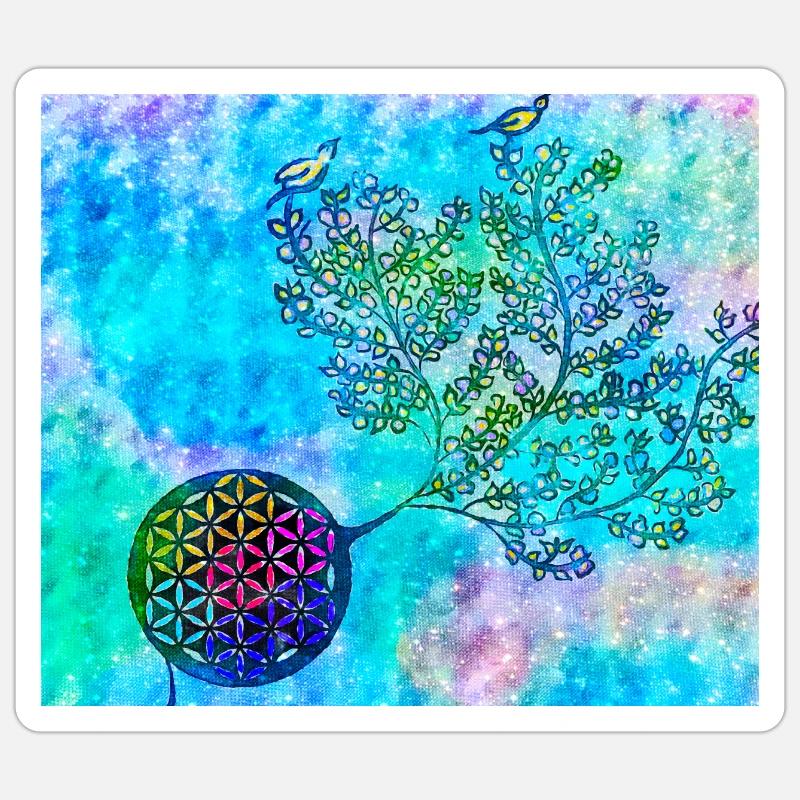 Arbre de vie persan n ° 1 - Sticker taille S (10 x 10 cm) - blanc mat