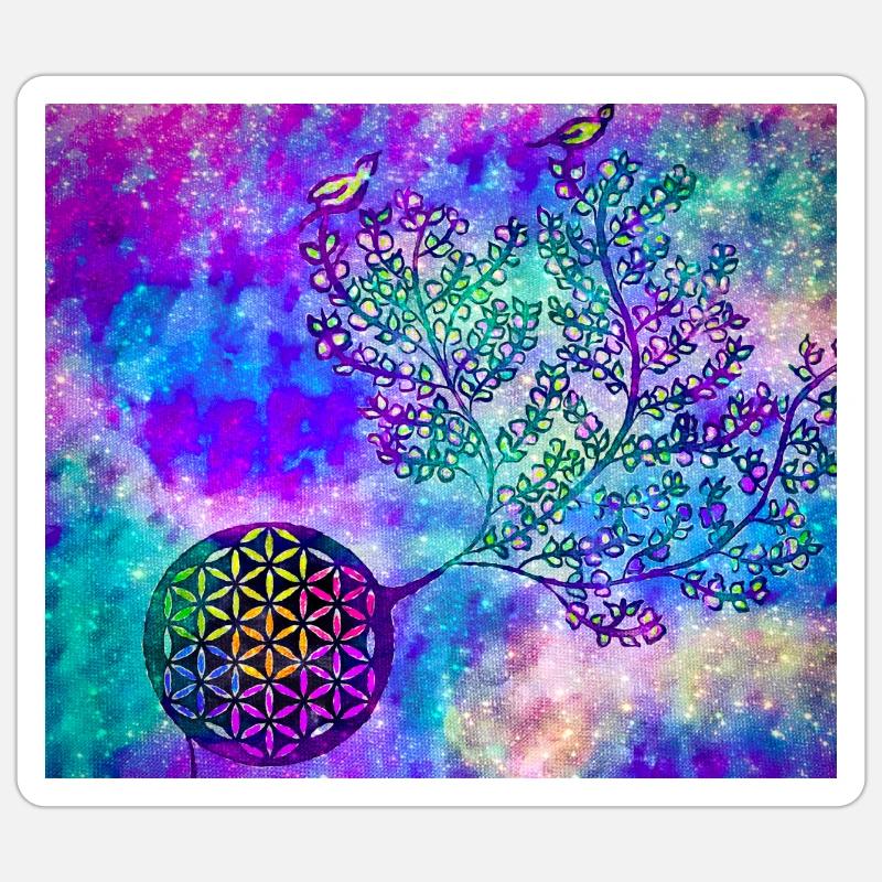 Persischer Lebensbaum Nr. 2 - Sticker Größe S (10 x 10 cm) - Mattweiß