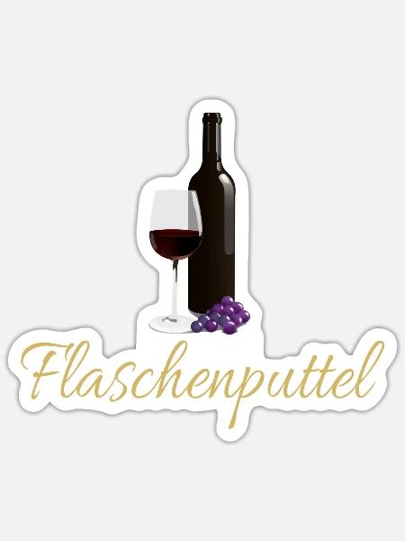 Flaschenputtel - Sticker Größe S (10 x 10 cm) - Mattweiß