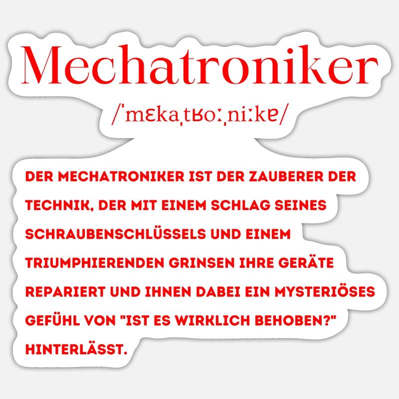 Mechatroniker Definition - Sticker Größe S (10 x 10 cm) - Mattweiß