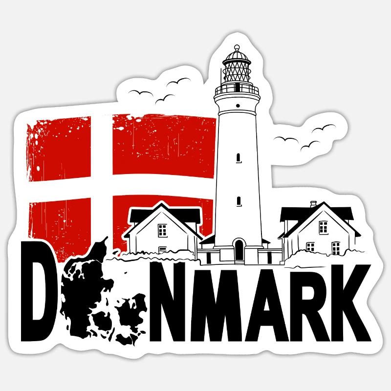 Denmark Hirtshals Lighthouse Holidays - Sticker size S (10 x 10 cm) - white matte
