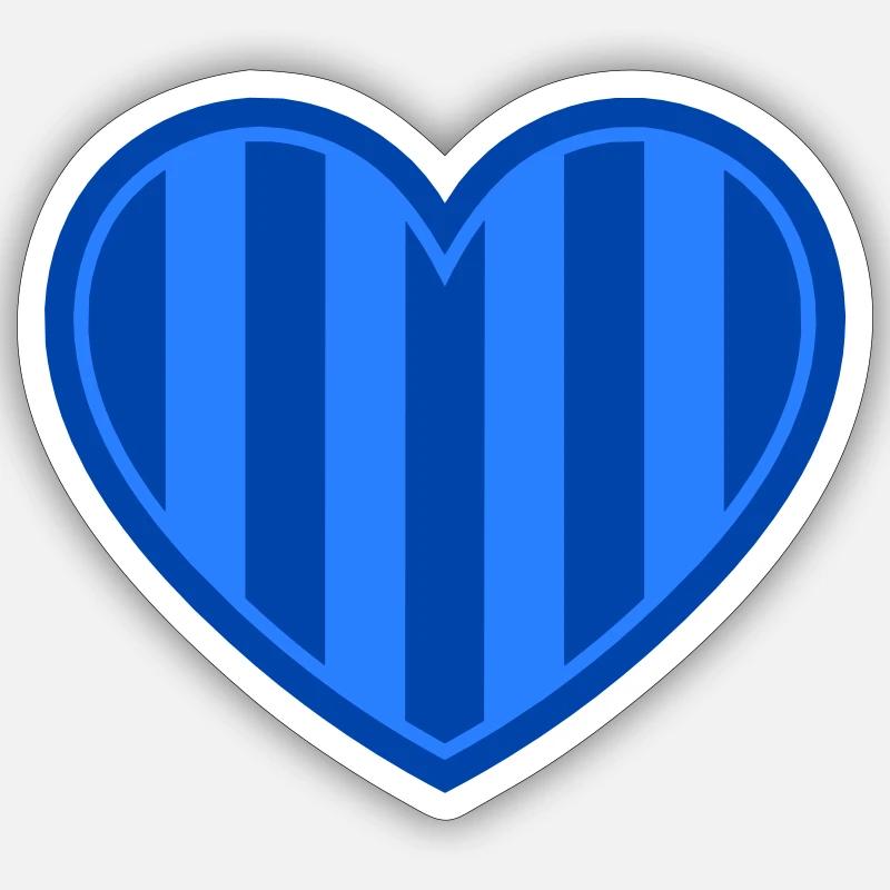 Djurgårdshjärta - Sticker taille S (10 x 10 cm) - blanc mat