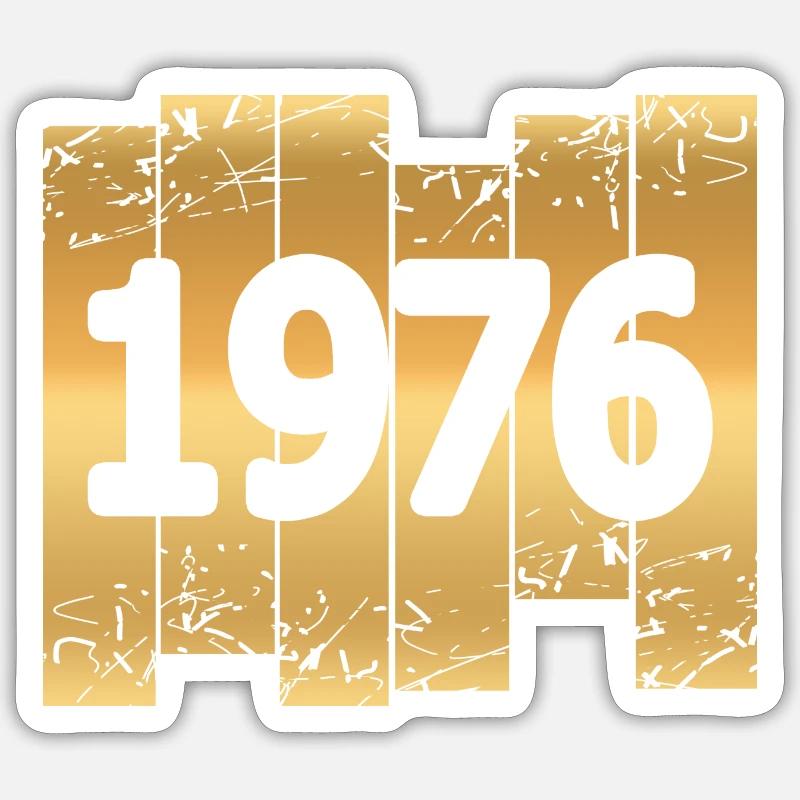 Year 1976 - Sticker size S (10 x 10 cm) - white matte