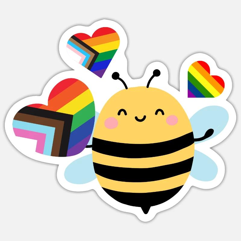 Bee Pride Sticker Größe S (10 x 10 cm)