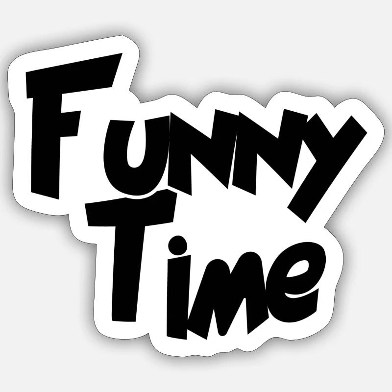 Drôle de temps - Sticker taille S (10 x 10 cm) - blanc mat