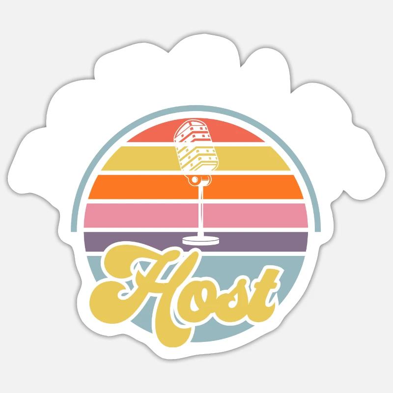 Podcaster Podcast - Sticker Größe S (10 x 10 cm) - Mattweiß