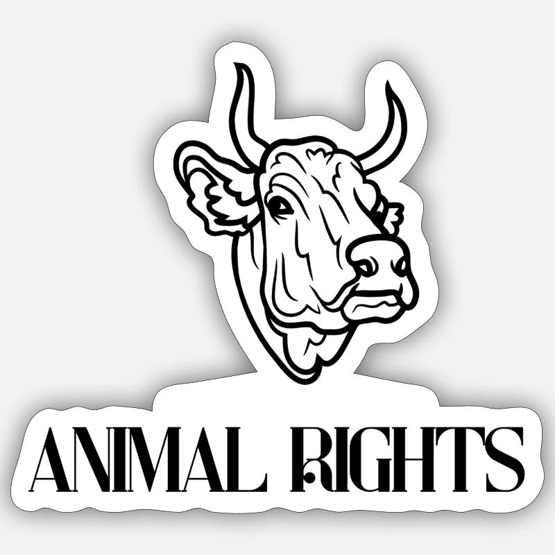 Animal Rights - Sticker Größe S (10 x 10 cm) - Mattweiß