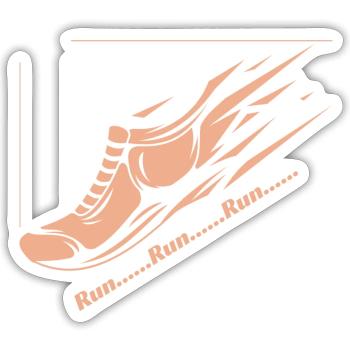 Courir... Courir... Courir... - Sticker taille S (10 x 10 cm) - blanc mat - Devant