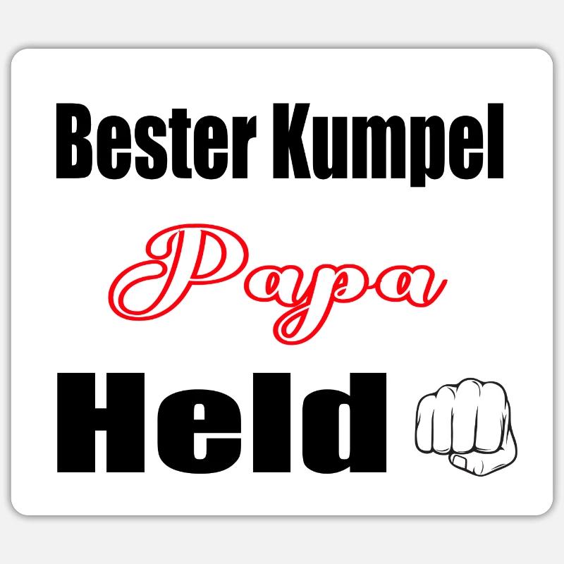 Papa, bester Freund, Held - Sticker Größe S (10 x 10 cm) - Mattweiß