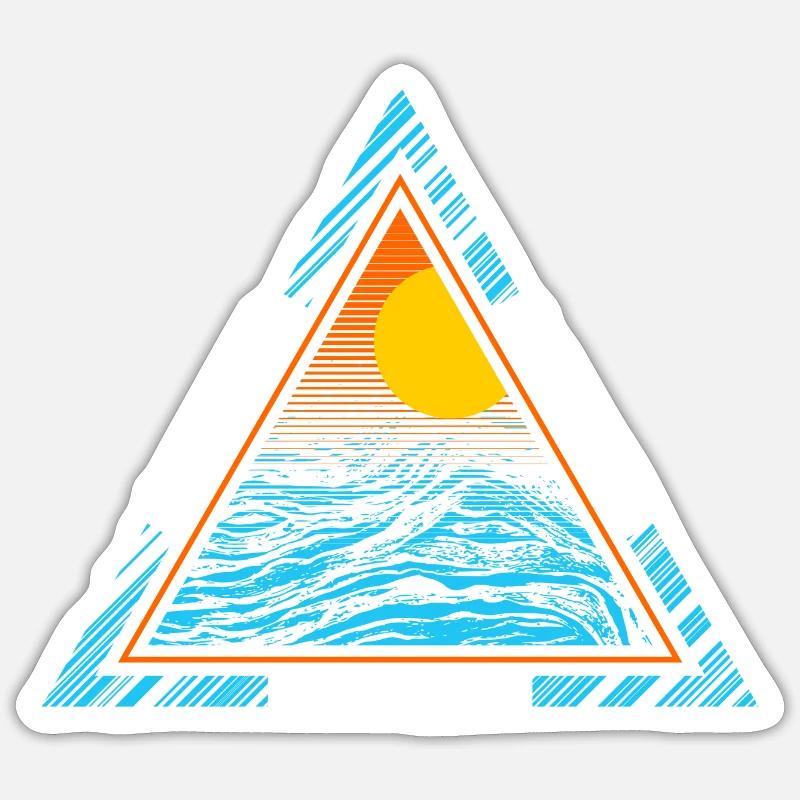 Summer, sunset, paradise - Sticker taille S (10 x 10 cm) - blanc mat