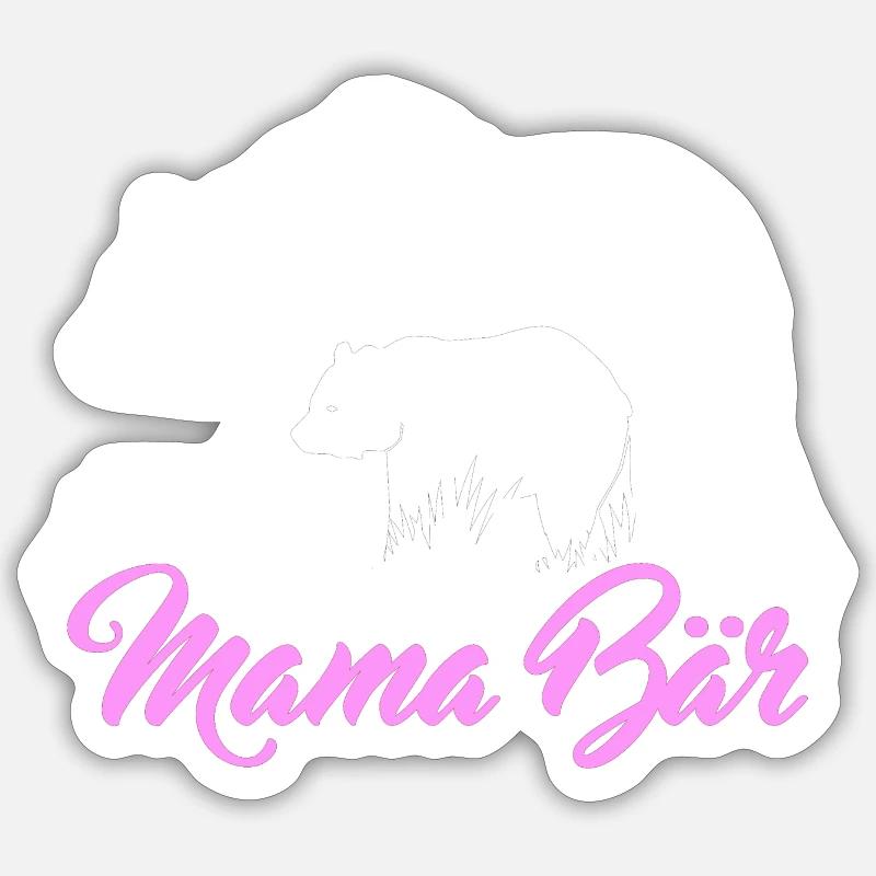 Mama Bär Mutter Muttertag Geschenk Weihnachten - Sticker Größe S (10 x 10 cm) - Mattweiß