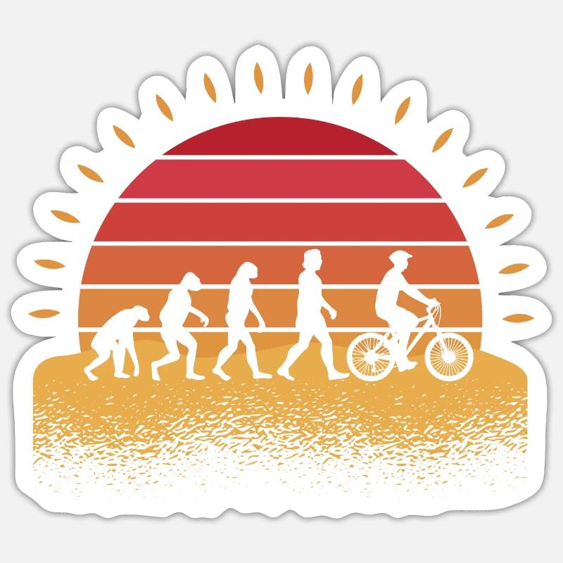 Cyclist Cyclist Wheel Evolution Bicycle - Sticker size S (10 x 10 cm) - white matte