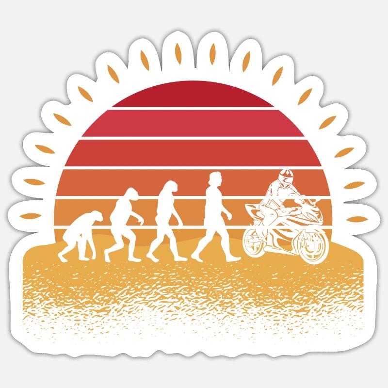 Biker Motorradfahrer Evolution Motorrad Sticker Größe S (10 x 10 cm)