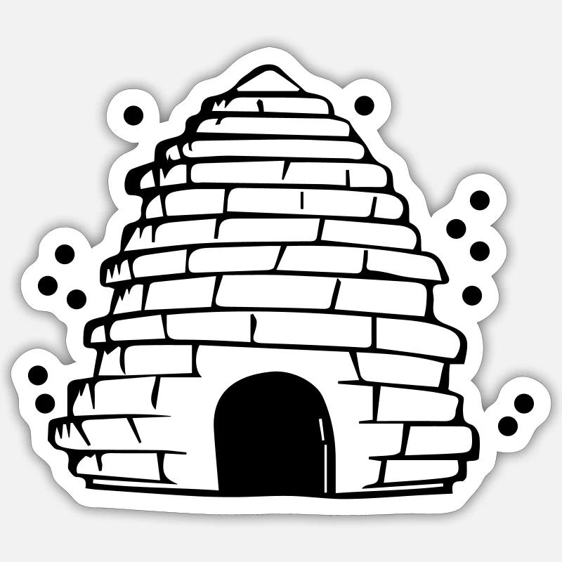 ruche - Sticker taille S (10 x 10 cm) - blanc mat