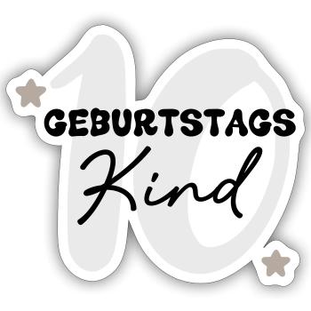 Geburtstagskind 10 Sterne - Sticker Größe S (10 x 10 cm) - Mattweiß - Vorne
