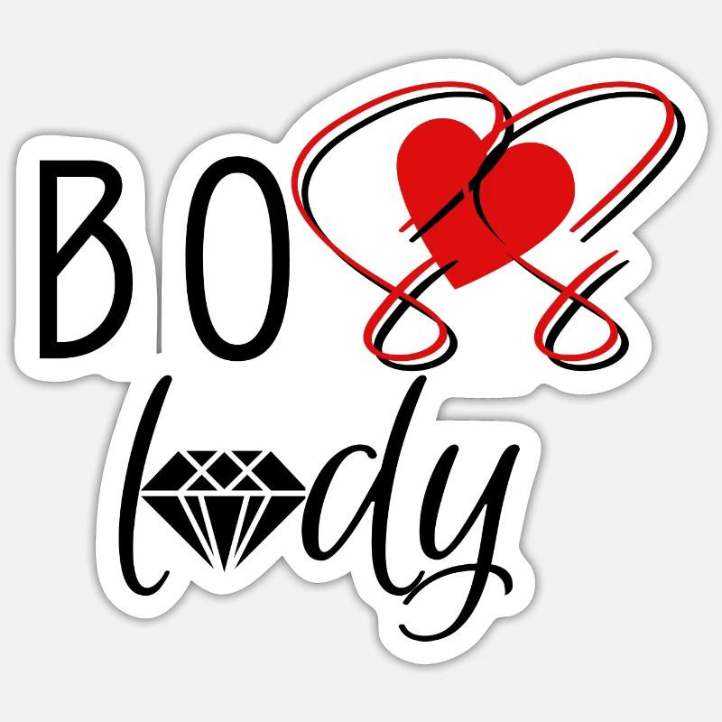Bo$$ Lady - Sticker taille S (10 x 10 cm) - blanc mat