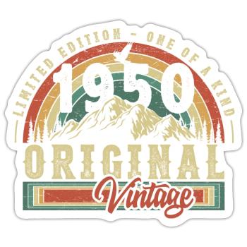 1950 Birthday born in 1950 Retro Vintage - Sticker size S (10 x 10 cm) - white matte - Front