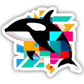 Killer whale - Sticker size S (10 x 10 cm) - white matte - Front