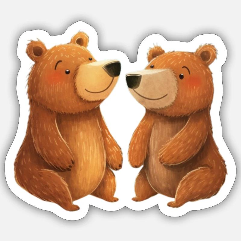 Ours - Sticker taille S (10 x 10 cm) - blanc mat