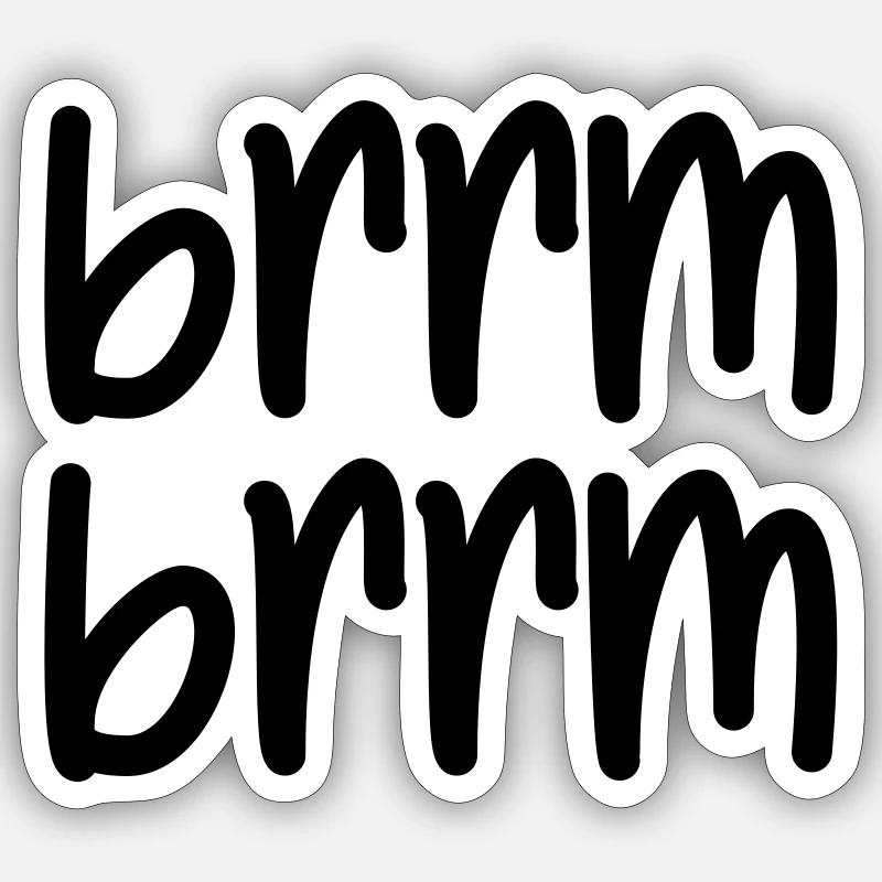 brrm brrm - Sticker taille S (10 x 10 cm) - blanc mat