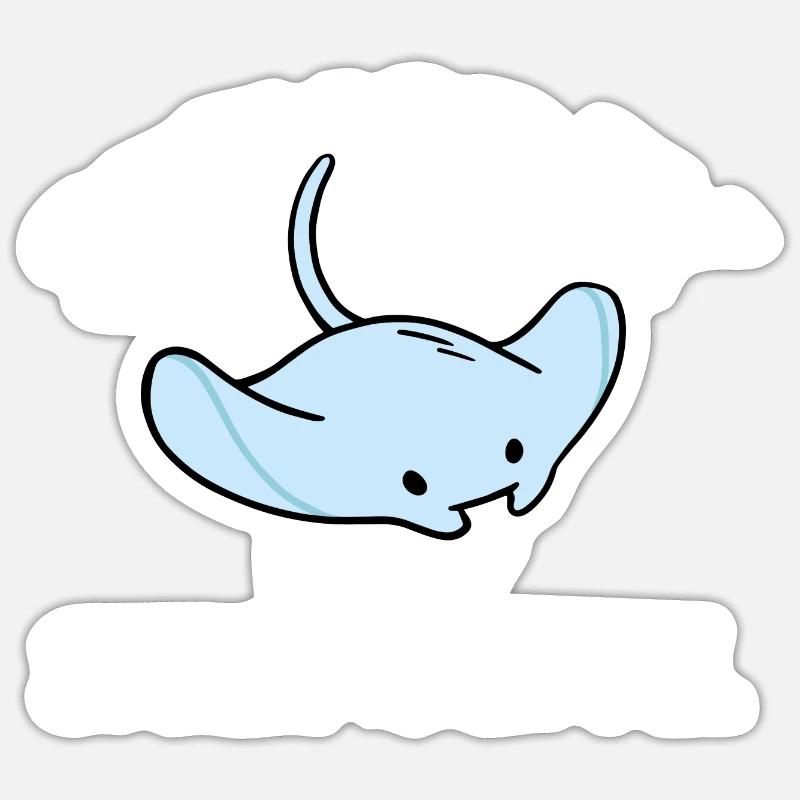 Stachelrochen Mantarochen Ozean Rochen Sticker Größe S (10 x 10 cm)