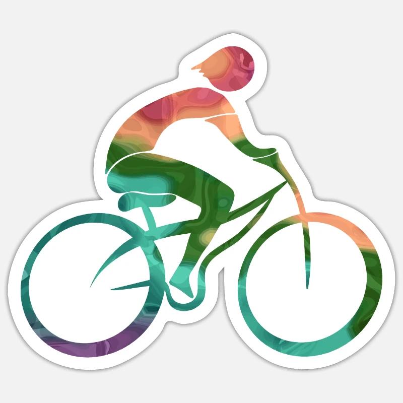 Radfahrer - Sticker Größe S (10 x 10 cm) - Mattweiß
