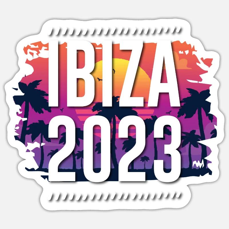 Ibiza 2023 - Sticker taille S (10 x 10 cm) - blanc mat