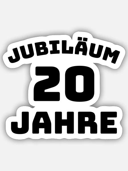 Jubiläum 20 Jahre Firmenjubiläum Gratulieren - Sticker Größe S (10 x 10 cm) - Mattweiß