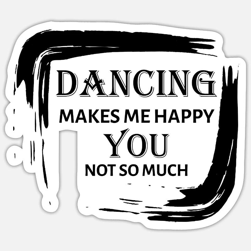 Danse Musique de danse - Sticker taille S (10 x 10 cm) - blanc mat