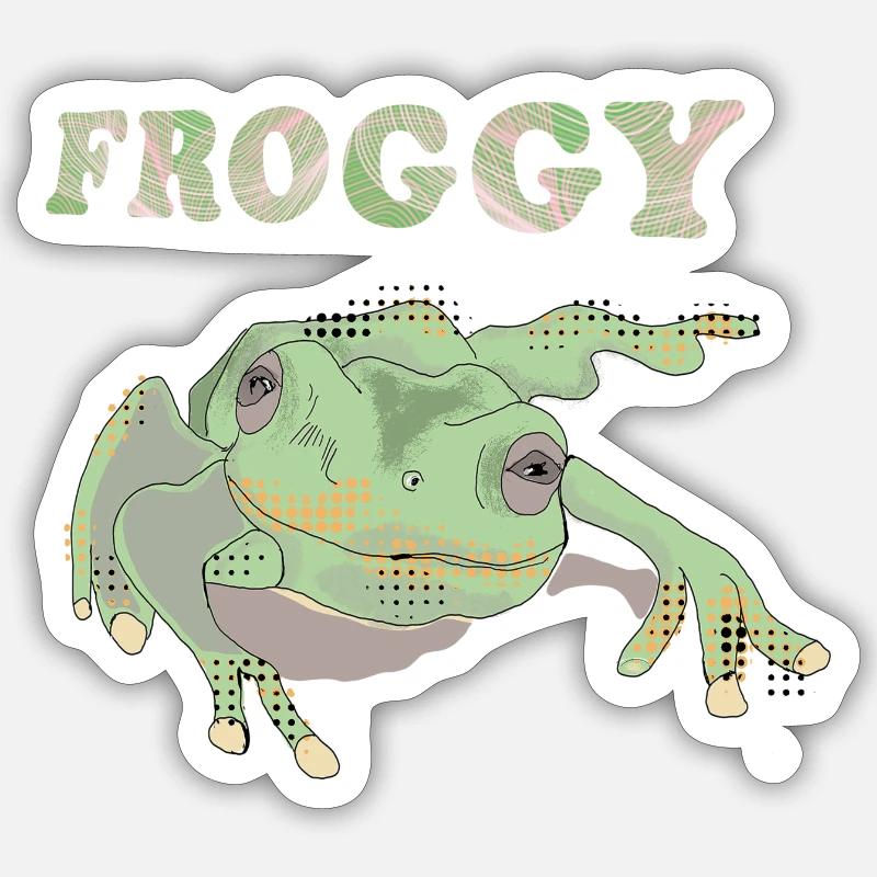 Froggie - Sticker Größe S (10 x 10 cm) - Mattweiß