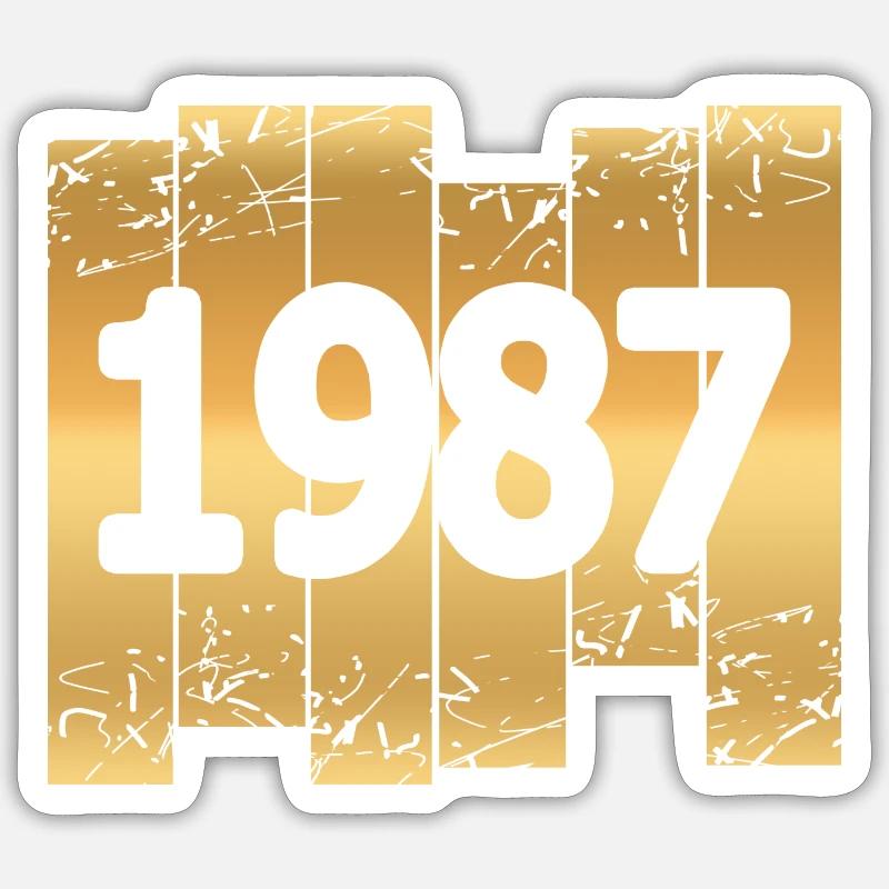 Gold 1987 - Sticker Größe S (10 x 10 cm) - Mattweiß